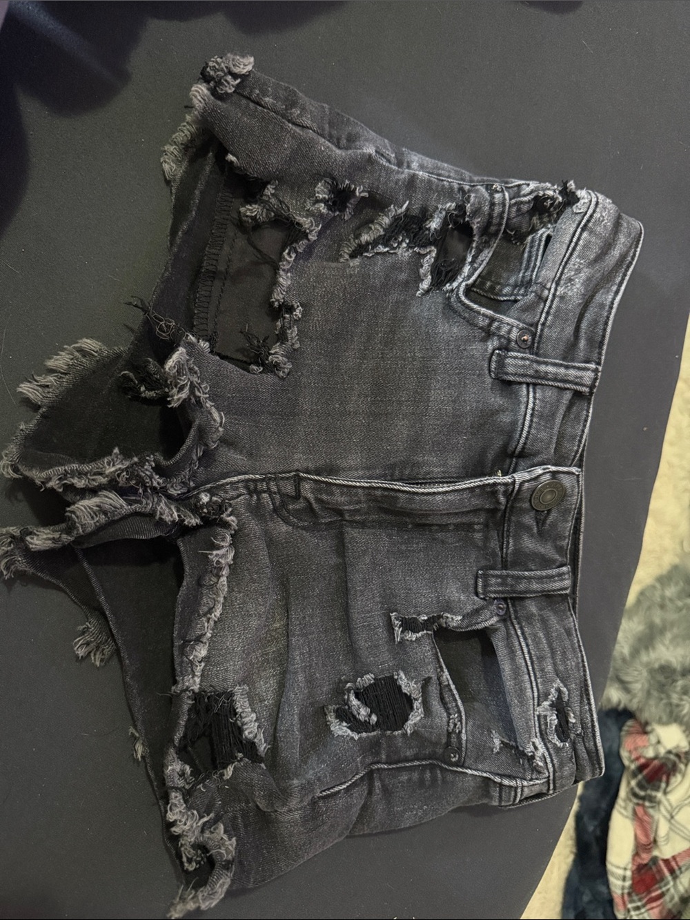 American Eagle Outfitters Black Denim Shorts with Label Detail